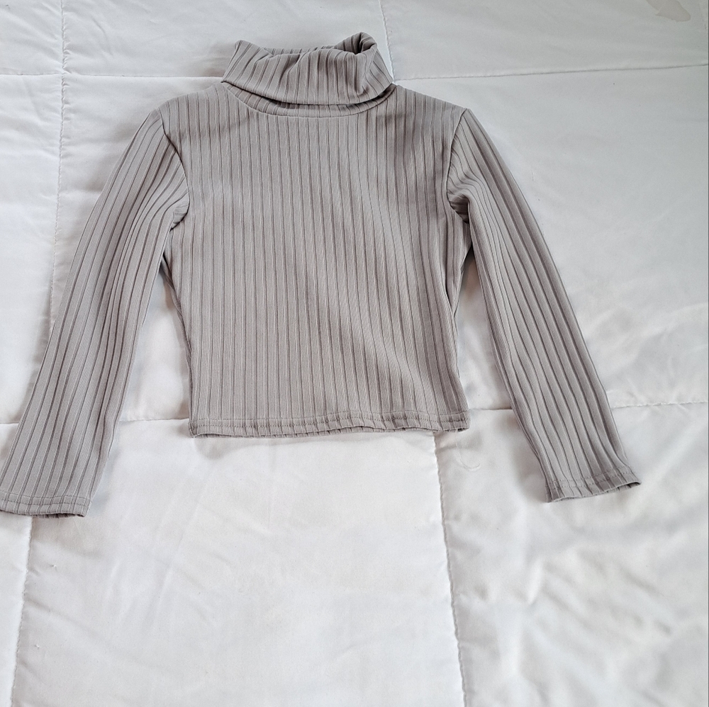 Pretty little thing crop top turtle neck gray